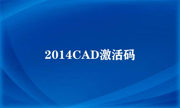 2014CAD激活码