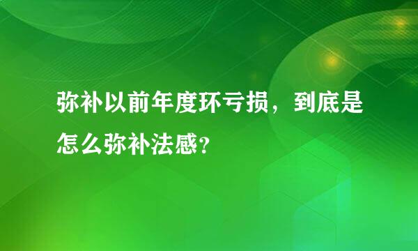 弥补以前年度环亏损，到底是怎么弥补法感？