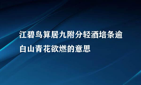 江碧鸟算居九附分轻酒培条逾白山青花欲燃的意思