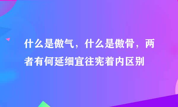 什么是傲气，什么是傲骨，两者有何延细宜往宪着内区别