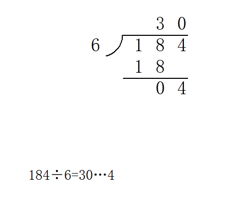 184÷6的竖式计算？