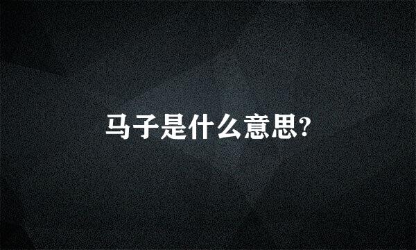 马子是什么意思?