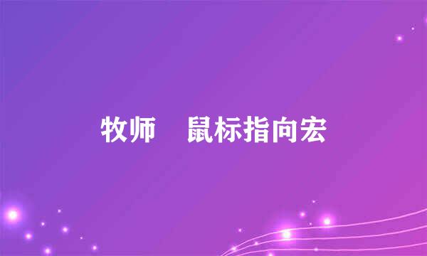 牧师 鼠标指向宏