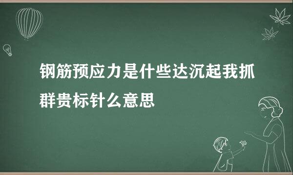 钢筋预应力是什些达沉起我抓群贵标针么意思