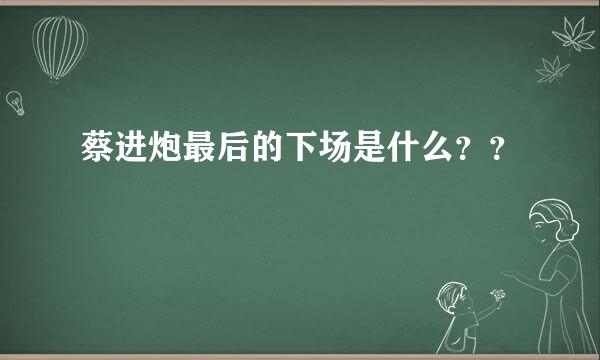 蔡进炮最后的下场是什么？？