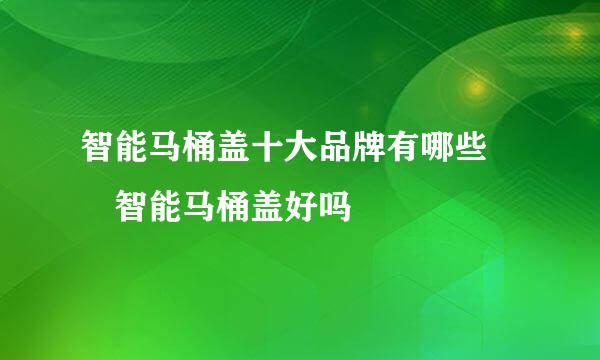 智能马桶盖十大品牌有哪些  智能马桶盖好吗