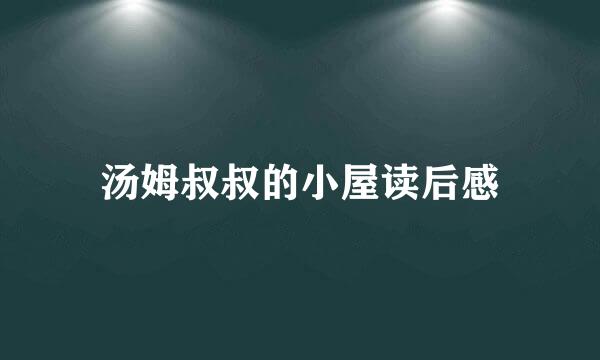 汤姆叔叔的小屋读后感