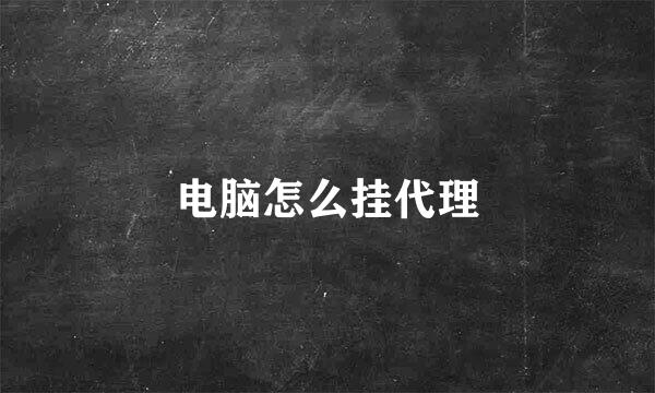 电脑怎么挂代理