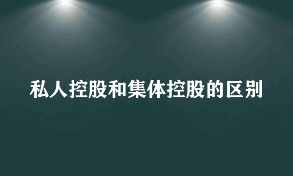 私人控股和集体控股的区别