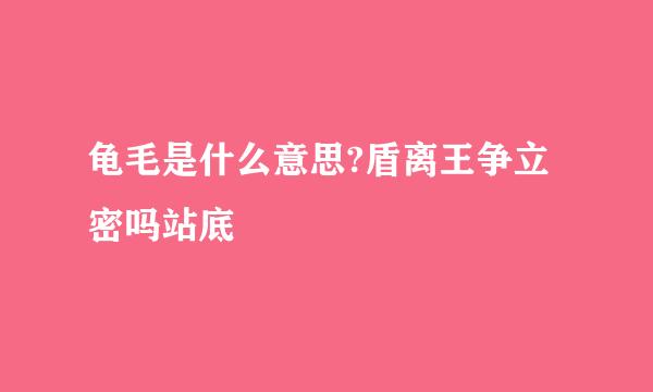 龟毛是什么意思?盾离王争立密吗站底