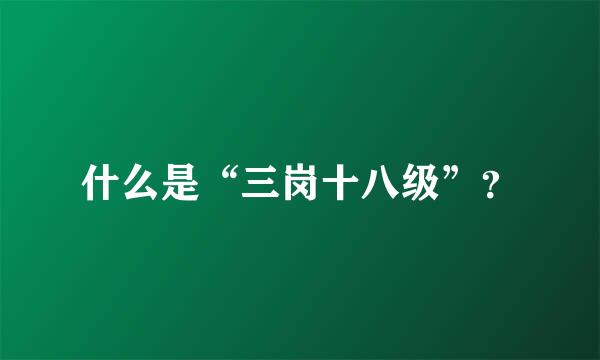 什么是“三岗十八级”？