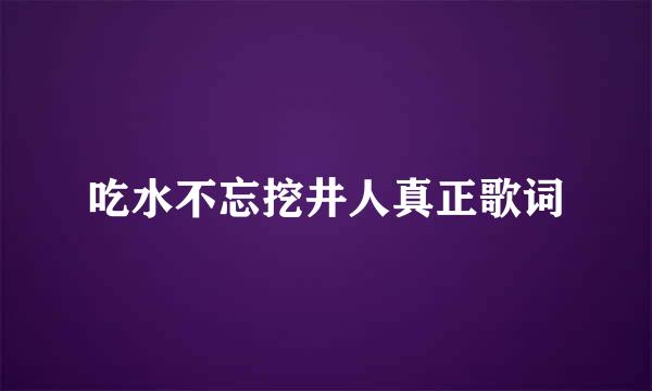 吃水不忘挖井人真正歌词