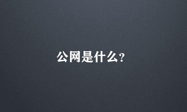 公网是什么？