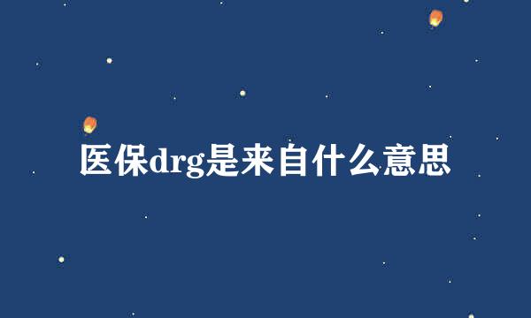 医保drg是来自什么意思