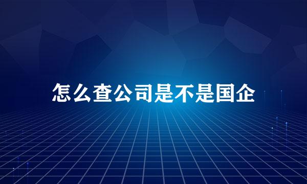 怎么查公司是不是国企