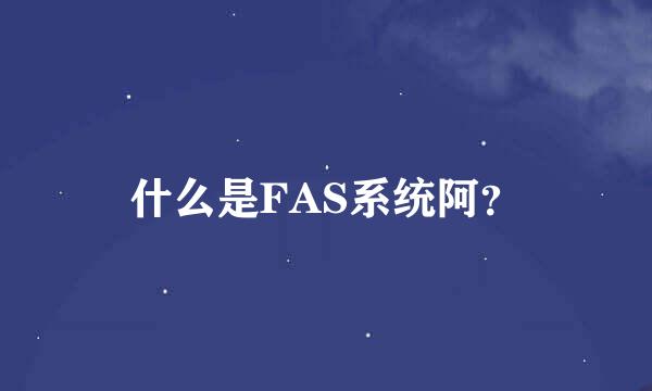 什么是FAS系统阿？