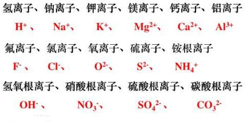 离子符号的常见离子符号