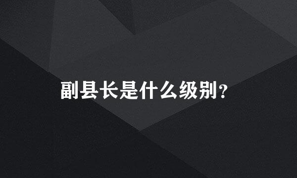 副县长是什么级别？