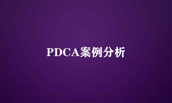 PDCA案例分析