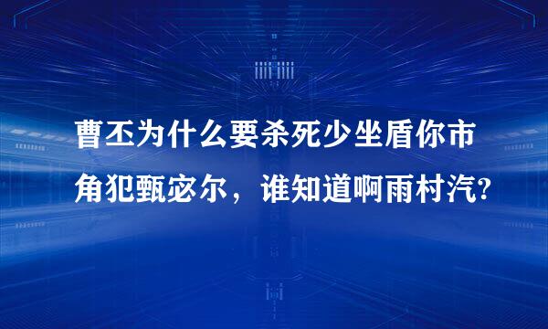 曹丕为什么要杀死少坐盾你市角犯甄宓尔，谁知道啊雨村汽?