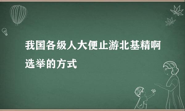 我国各级人大便止游北基精啊选举的方式