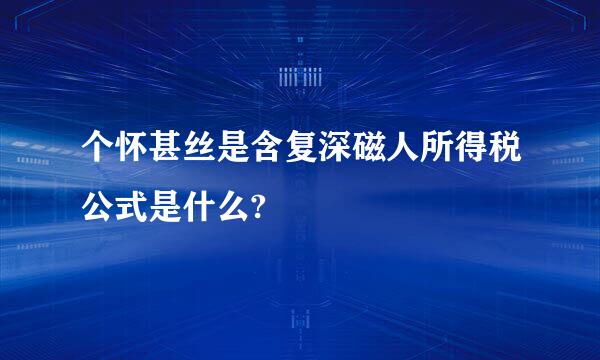 个怀甚丝是含复深磁人所得税公式是什么?