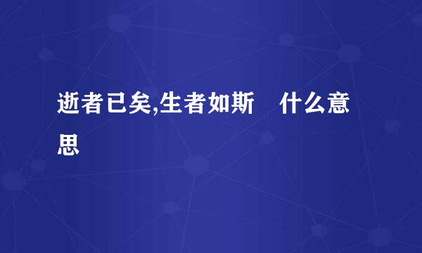 逝者已矣,生者如斯 什么意思