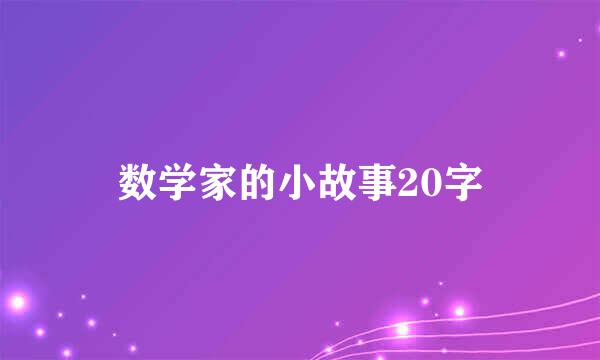 数学家的小故事20字