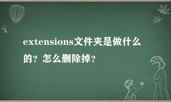 extensions文件夹是做什么的？怎么删除掉？