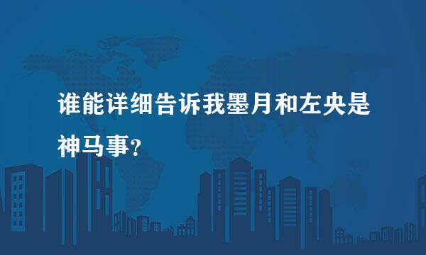 谁能详细告诉我墨月和左央是神马事？