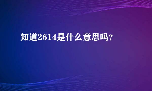 知道2614是什么意思吗？