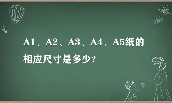 A1、A2、A3、A4、A5纸的相应尺寸是多少?