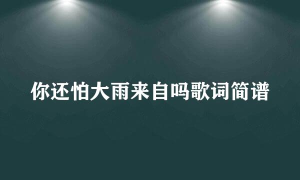 你还怕大雨来自吗歌词简谱