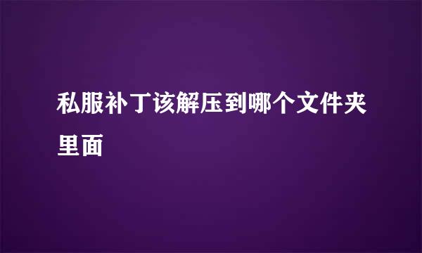 私服补丁该解压到哪个文件夹里面