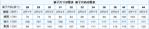 28湖条、29的腰围是几尺几寸？多少厘米？