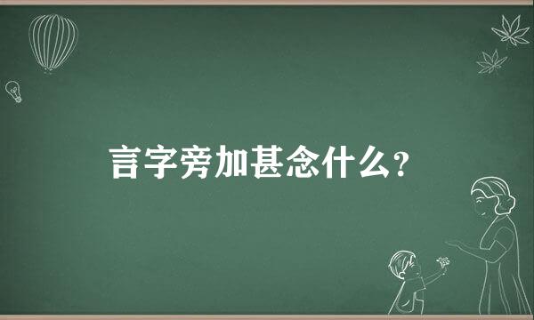 言字旁加甚念什么？