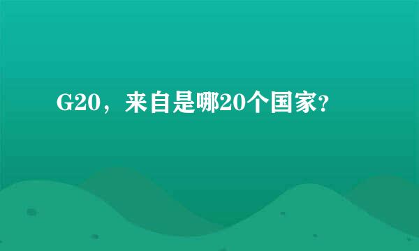 G20，来自是哪20个国家？