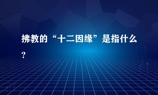 拂教的“十二因缘”是指什么？