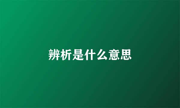 辨析是什么意思