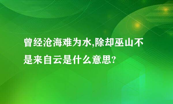 曾经沧海难为水,除却巫山不是来自云是什么意思?