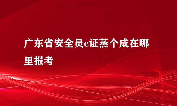 广东省安全员c证蒸个成在哪里报考