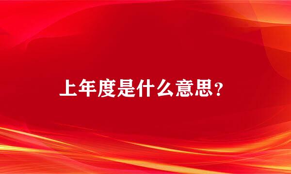 上年度是什么意思？