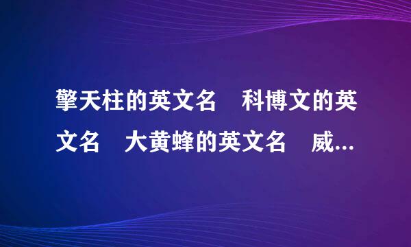 擎天柱的英文名 科博文的英文名 大黄蜂的英文名 威震天的英文名