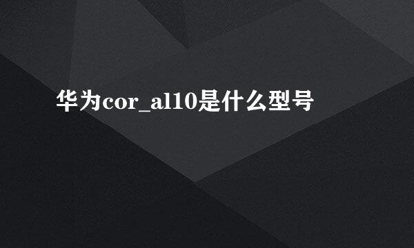 华为cor_al10是什么型号