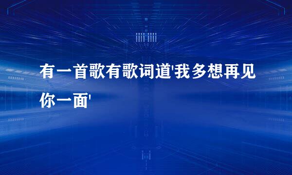 有一首歌有歌词道'我多想再见你一面'