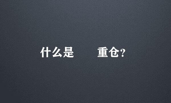 什么是  重仓？