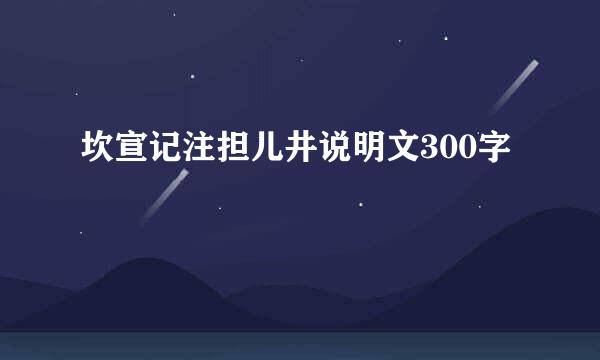 坎宣记注担儿井说明文300字