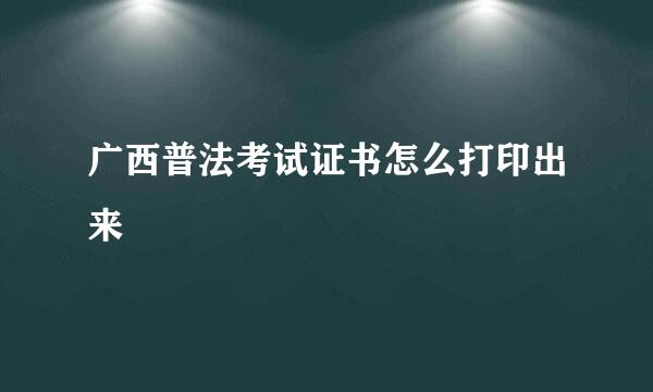 广西普法考试证书怎么打印出来