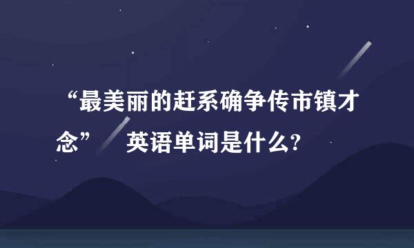 “最美丽的赶系确争传市镇才念” 英语单词是什么?