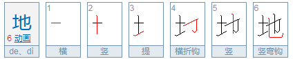 地的笔画顺序是什么